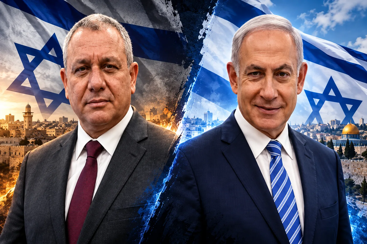 Ilustrasi Netanyahu dan Eisenkot