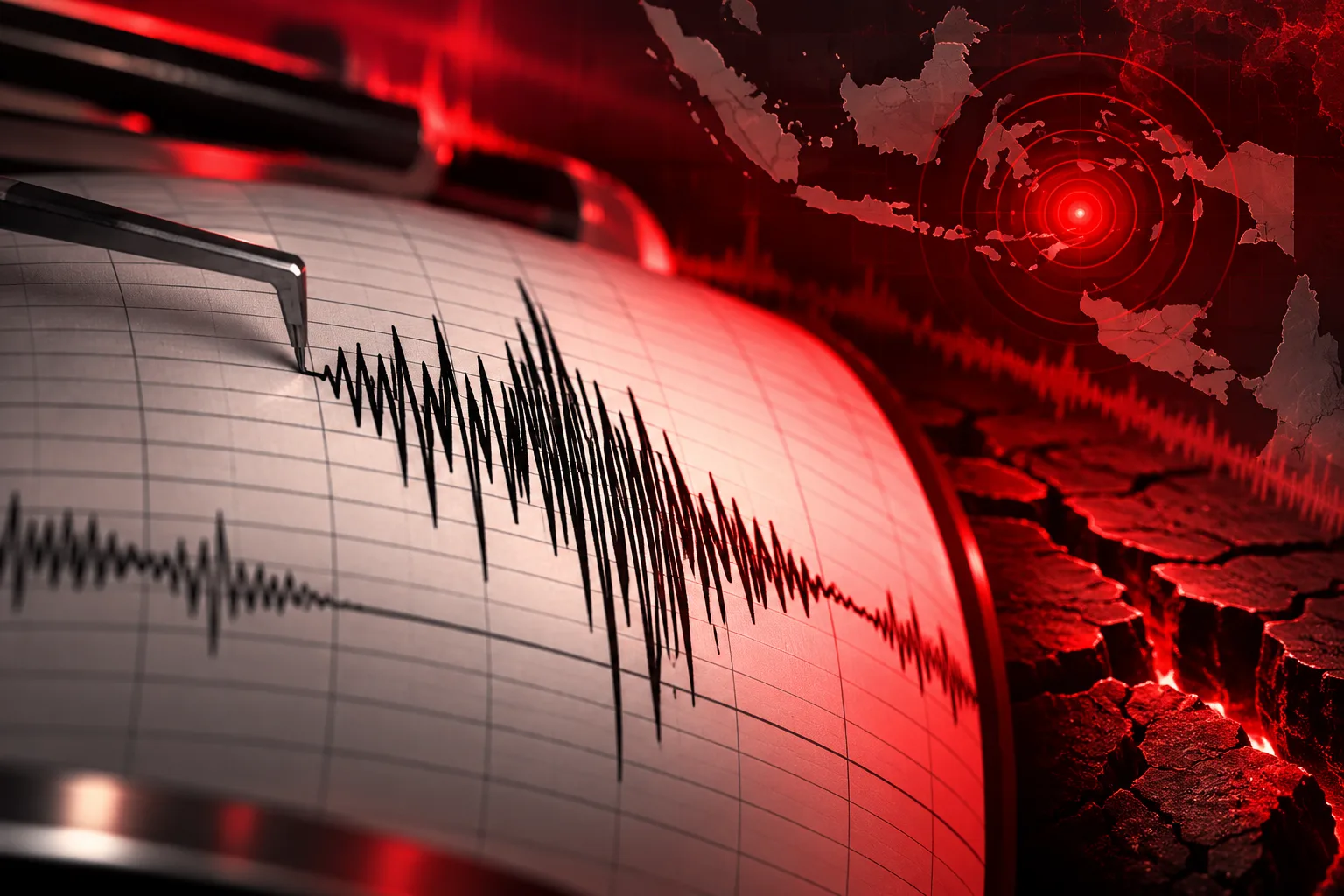 Ilustrasi Seismograf Gempa