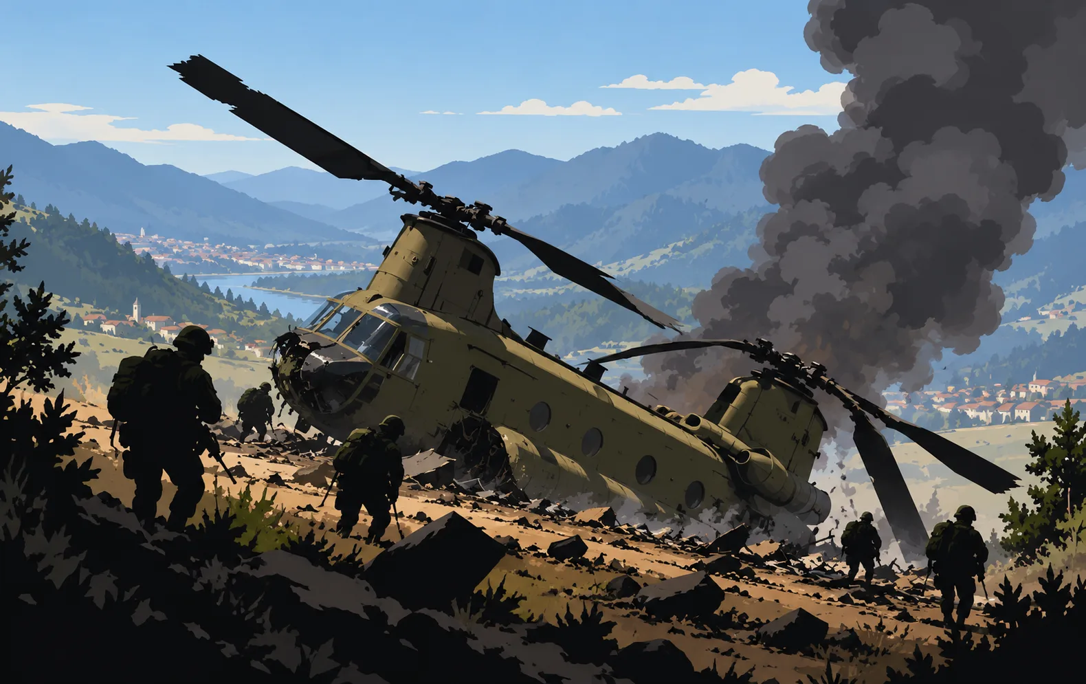 Ilustrasi Helikopter Jatuh